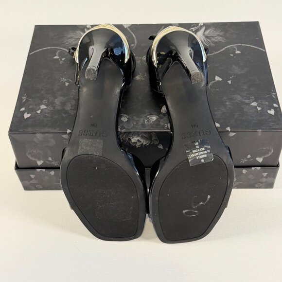 GUESS Divine Black Patent Leather Women's Open-Toe Heels - Picture 10 of 14